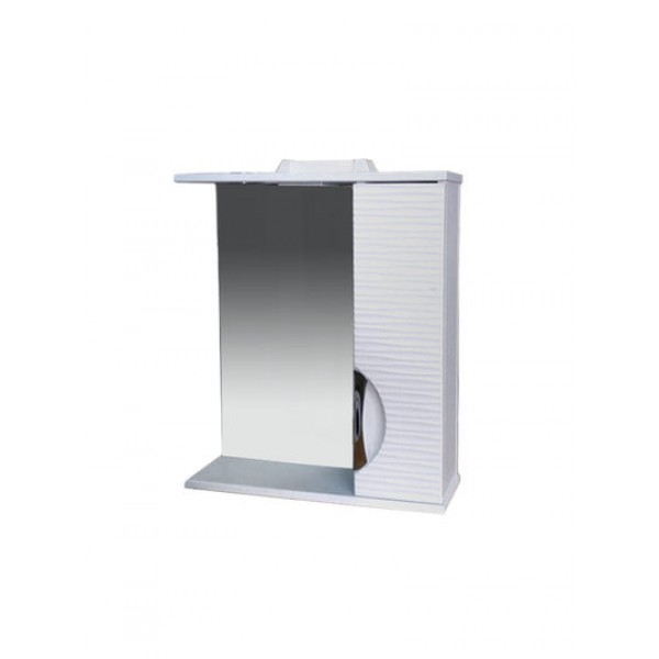 Зеркало-шкаф "Джульетта-60" 3D Волна (белый) правый 600х650х150 (50936)