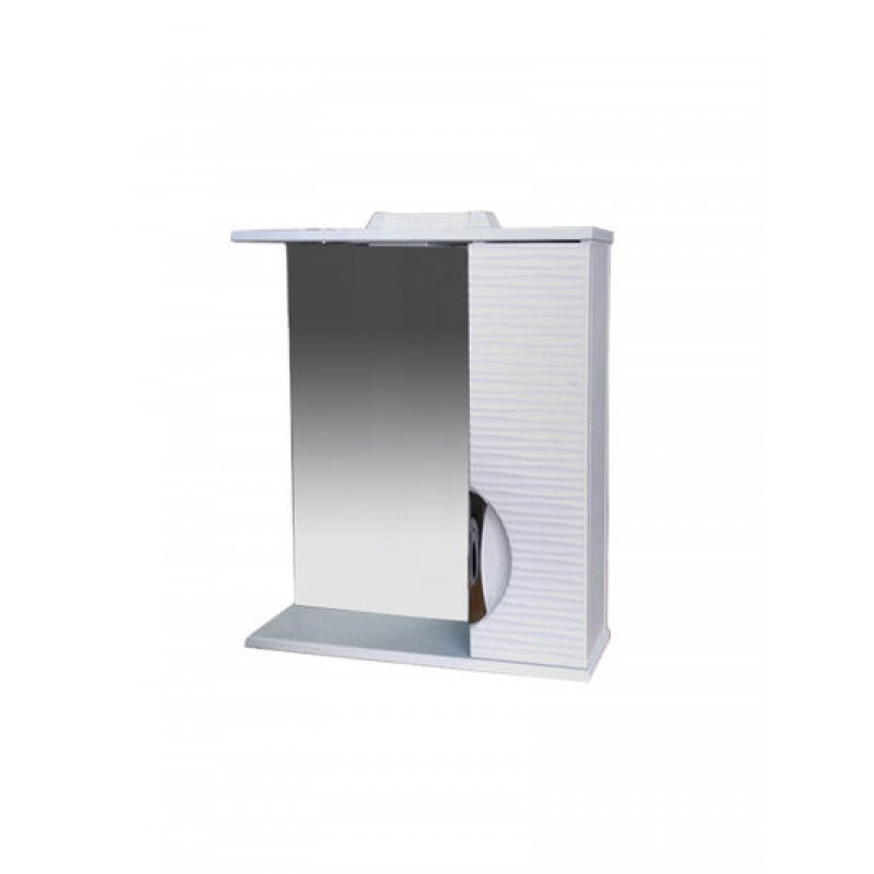 Зеркало-шкаф "Джульетта-60" 3D Волна (белый) правый 600х650х150 (50936)