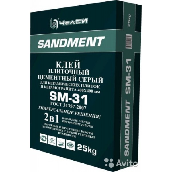 См Клей "Sandment" SM-31 цем. плиточный серый 25кг(56)
