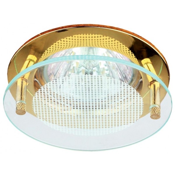 Светильник ЭРА KL15 литой "с круглым стеклом" MR16 12V 50W золото Б0002255