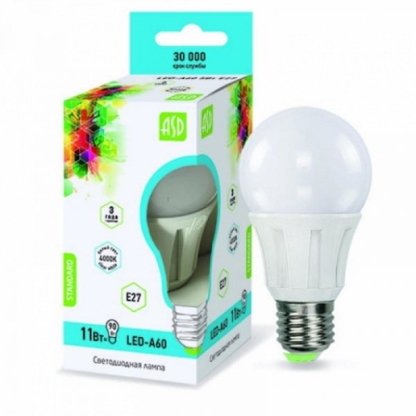 Лампа светодиод. Ergolux LED-A60-10W-E27-6K (444)