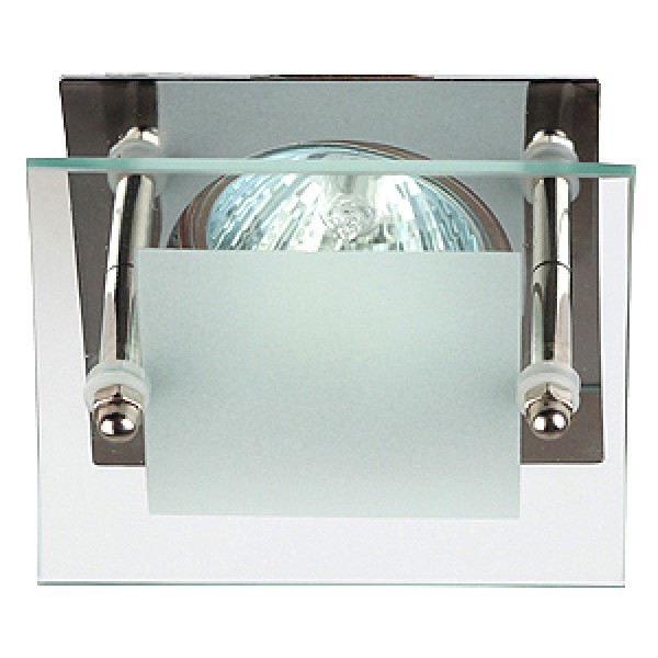Светильник ЭРА KL16 литой "с квадратным стеклом" MR16 12V 50W хром Б0005225