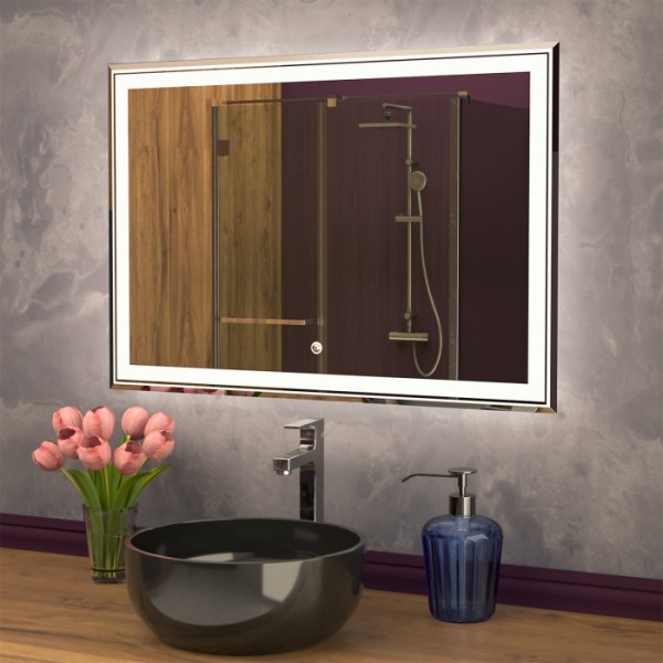 Зеркало для ванны MIXLINE "Мелис" 800*600 (ШВ) сенсорный выкл, светодиодная подсветка (545202)