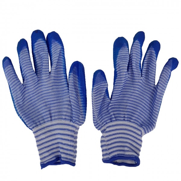 Перчатки  синие/оранжевые  прорезиненные