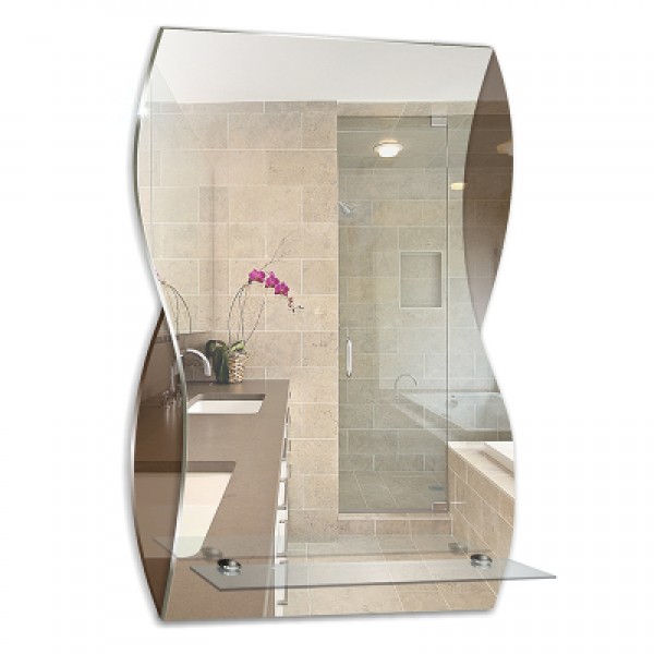 Зеркало для ванны MIXLINE "Аква"  395*600 с полкой (525005)