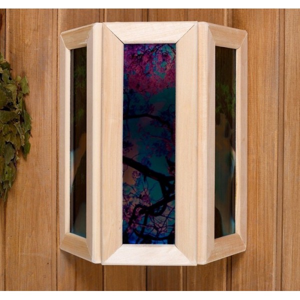 Абажур деревянный "Рисунок 1" со вставками из стекла с УФ печатью, 33х29х12см (3441121)
