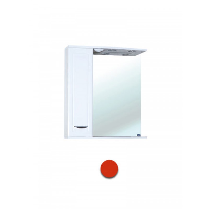 Зеркало-шкаф "Мальта-55" красное левое ЗМ55КЛ 550х722х190 (51570)