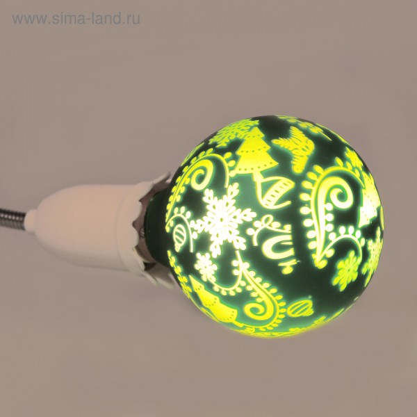 Лампа светодиодная декоративная "Снежинки" G80,1,4 Вт, 220 В, ТЕПЛО-БЕЛЫЙ МИКС