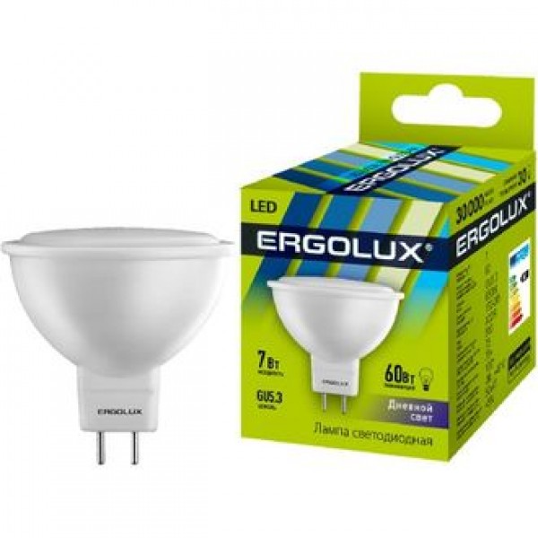 Лампа светодиод Ergolux LED-JCDR-5Вт 172-265В GU5.3 3000К (33252)