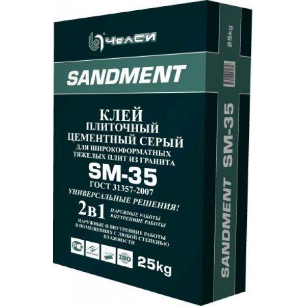 См Клей "Sandment" SM-35 цем. плиточный серый 25кг (56)